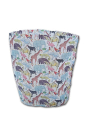 Beeswax wrap bucket bag-Handy  size. -Liberty print. Zoo Topia. Height:17cm Width:21cm Base:13X9cms