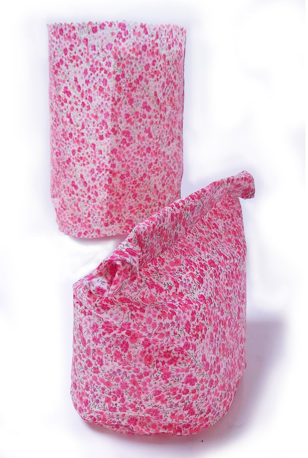 Beeswax wrap bucket bag-Essential size. -Liberty print. Ditsy watercolour. Height:24cm Width:25cm Base:16x11cms