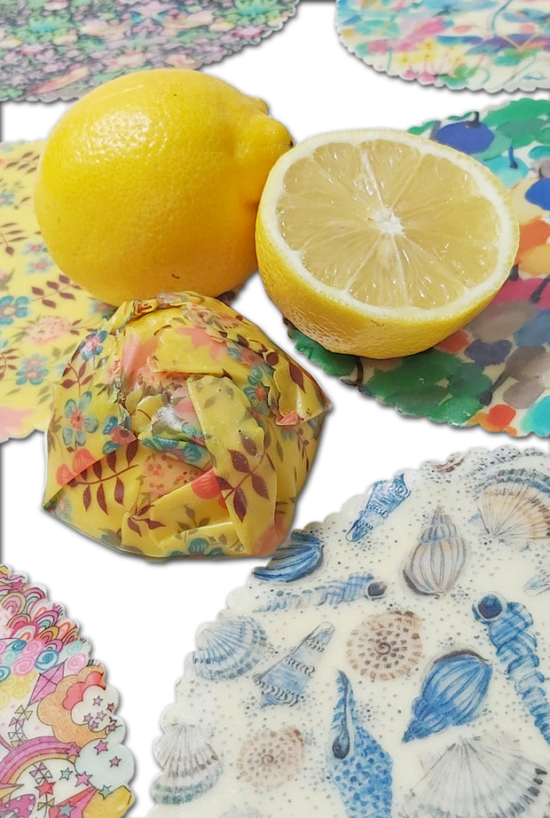 Beeswax Wraps for Lemons & Dipping Pots