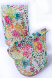 Beeswax wrap bucket bag-Essential size. -Liberty print. Watercolour garden. height:24cm Width:25cm Base:16x11cms