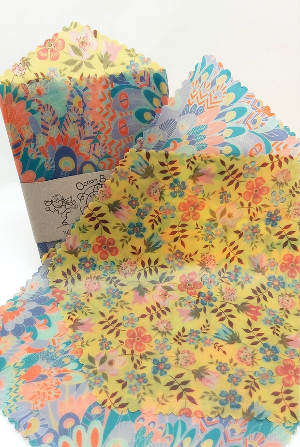 Beeswax Wraps Handy Hex & Rectangle-Set of 2