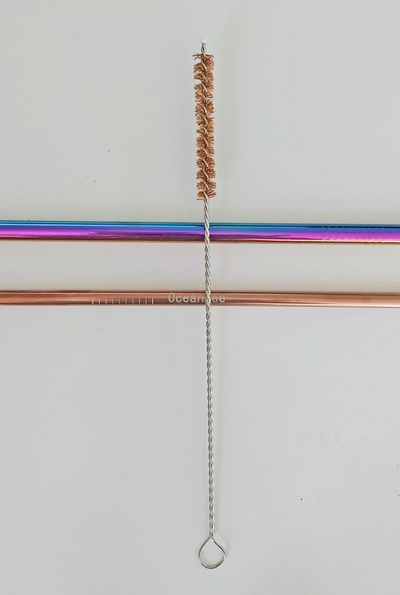 stainless steel straw cleaner. 20cms long, size for 7mm wide straw.