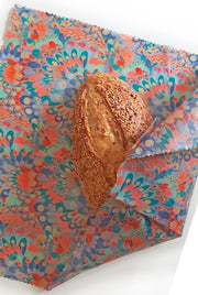 Beeswax wrap Bread. Liberty- print. Ocean breeze