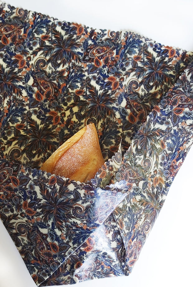 Beeswax wrap-Bread Liberty print paisley palms